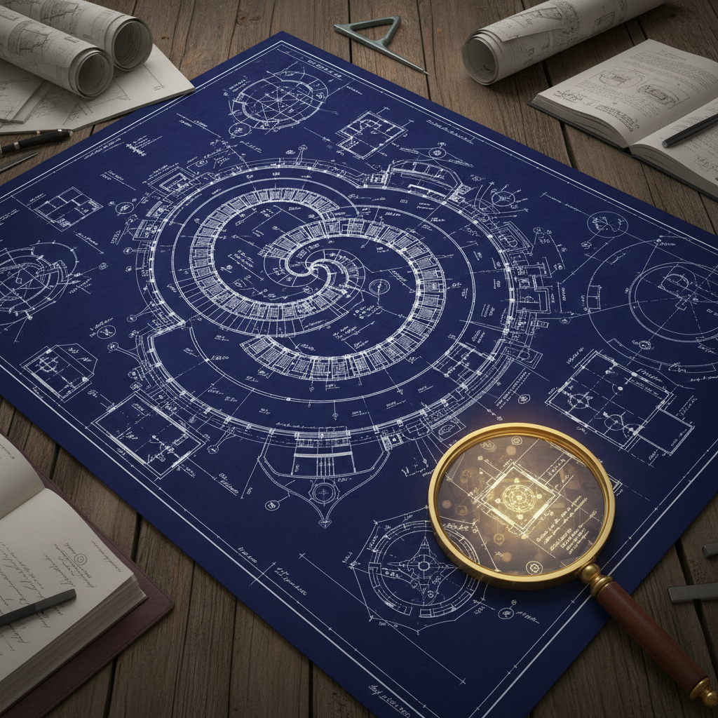 A magnifying glass examining small details on a large blueprint, representing the need to train approvers to spot edge cases.